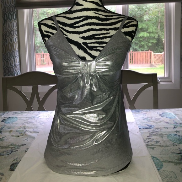 Spandex Silver Tank Top - Picture 1 of 2